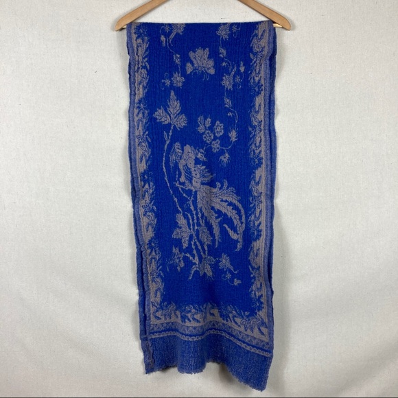 J. Crew Boiled 100% Wool Scarf Wrap Blue Gray OS - Picture 6 of 10